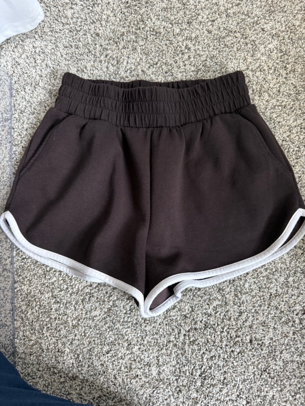 90 Degree By Reflex Black Athletic Shorts with White Trim